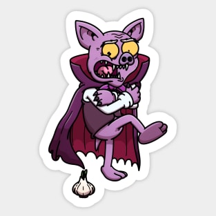 Scared Old Vampire Bat Sticker